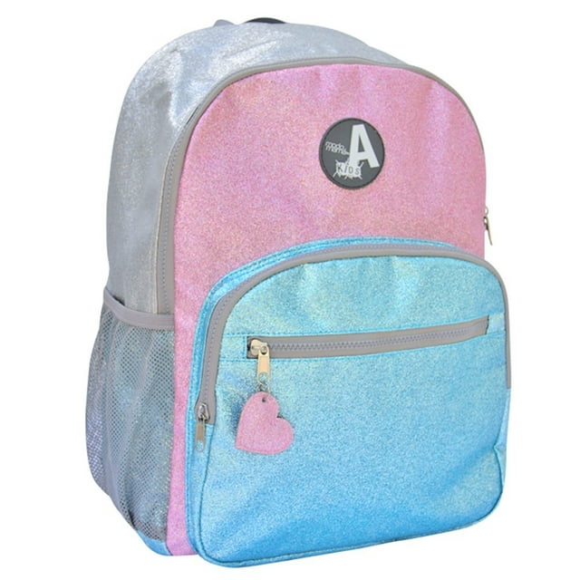 Aquarella Kids EBG2996 Pink&#44; Silver & Blue Girls Metallic Elementary Backpack