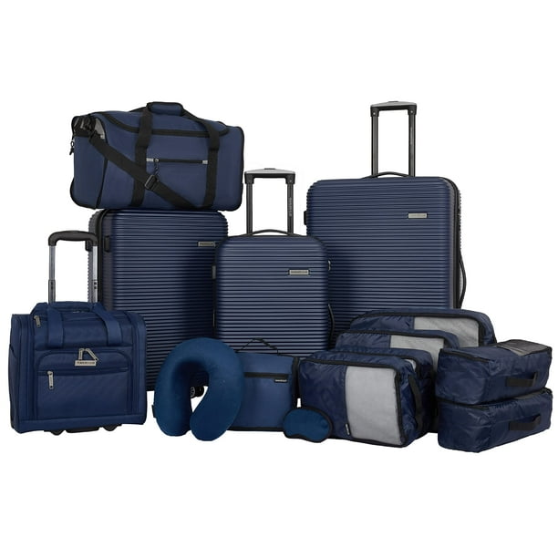 Juego de equipaje Travelers Club Riddock, 14 piezas, azul marino