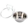 thumbnail image 2 of Cuenco Colgante de Acero inoxidable para jaula de mascotas, Colgador de comedor de gran tamaña para perro, gato, pájaro, cuenco de agua y comida, 2 of 7
