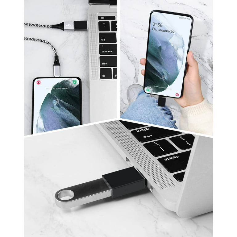 3Pack,Lightning Female to USB C Male Adapter,Compatible with  Apple iPhone 15 Pro Max Plus iPad 10、Air4/5、Mini6 Galaxy Note S10 S20 S21  Google Pixel Charging Type C Charger Connector Cable : Cell