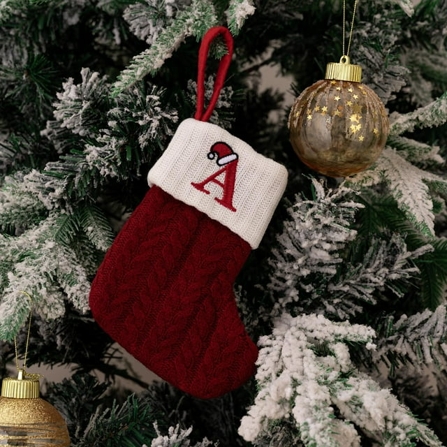Christmas Decorative Supplies Red Knitted Christmas Socks Tree Pendant Embroidered Wool Rhetoric Socks for Festive Celebrations and Holiday