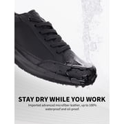 SPIEZ Men's Non-Slip Work Shoes, ASTM F2892 Certified Waterproof Oil-Resistant Safety Sneakers for Food Service, Warehouse & Outdoor - Black, Size 12