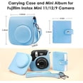 thumbnail image 7 of Camera Bag, Leather Bag, Fits for Fujifilm, Instax Mini 11 Instant Film Camera Case PU Leather Protective Soft Carry Bag Cover with Removable Adjustable Strar, Blue, 7 of 7