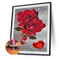 thumbnail image 2 of Cuadros Decorativos Cuadro de arte de diamantes de imitación de mosaico de rosa roja con taladro cuadrado completo DIY 5D Likrtyny embutido en tela, 2 of 9