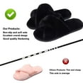 thumbnail image 3 of Ginisom Women's Fuzzy Slippers Cross Band Fluffy Open Toe House Slide Slipper, 3 of 6