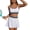 White, variant on Bikini Sets for Women 2 Piece Boyshort Bikini Set Beaded Halter Triangle Swimsuit with Shorts Skirts