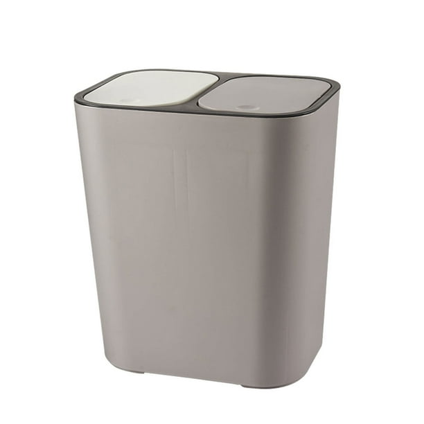Cateissary Cestas de papel para cocina y oficina: solución práctica para organizar el espacio de trabajo, cubos de basura con separación de Suministros de limpieza para el hogar gris