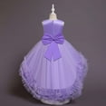 thumbnail image 4 of Zpanxa Toddler Girls Princess Dress, Little Girls Party Wedding Formal Dress, Flower Tail Dress Net Gauze Dress, Kids Pageant Flower Girl Sleeveless Dress, Birthday Gifts for Girls Purple (5-6 Years), 4 of 8