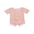 thumbnail image 2 of PENGXIANG Baby Knitted Romper Short Sleeve O-neck Button Up Jumpsuit, 2 of 5