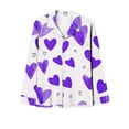 thumbnail image 3 of UAMVSH Valentine Day Pajama Sets for Women 2 Piece Printed Graphic Long Sleeve Sleepwear Casual Button Down Shirts and Pants Pj Set, 3 of 4