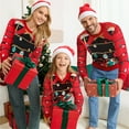 thumbnail image 2 of Family Christmas Pajamas Matching Sets – Holiday Sweater PJs with Colorful String Lights & Gift Box Print, Xmas Matching Outfits for Family, Couples, Adults, Cozy Christmas Eve Sleepwear, 2 of 8