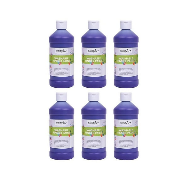Handy Art Washable Finger Paint Violet 16 oz. Bottle Pack of 6 (RPC241040-6)