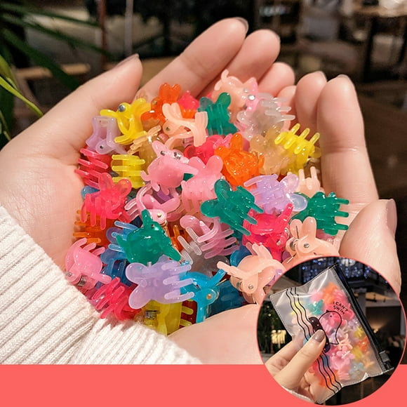 Amdohai 50 Pcs Mini Pinces à Cheveux Petites Pinces à Griffes Pinces pour Enfants Couleurs Assorties Épinglage Frange Décoration de Cheveux Outils de Coiffure pour Filles