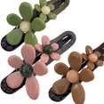 thumbnail image 2 of Pinzas rectas con forma de pico de pato y flores retro, horquilla y pinza recta con forma de pico de pato y flores retro, pinzas para el pelo elegantes con forma de pico de pato, planas y de fijación, 2 of 8