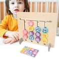 thumbnail image 4 of Wooden Block Logic Toy, Intelligence Development Wooden Block Toy Four Color Animal 18 Cards  For Baby, 4 of 8