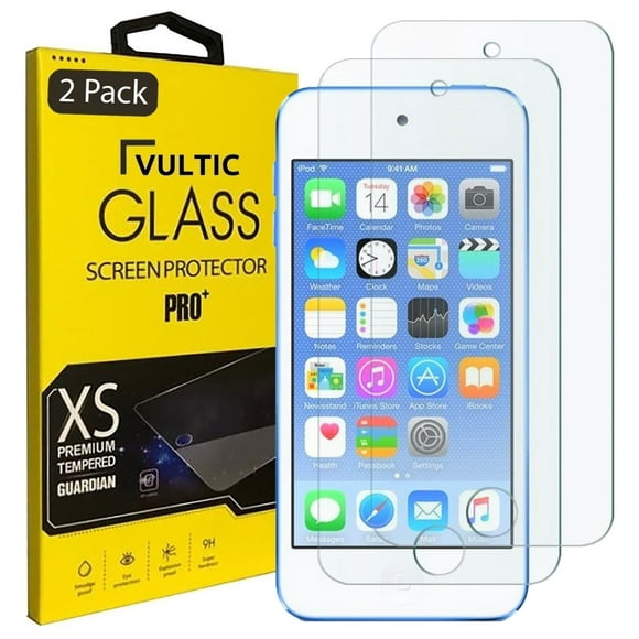 Vultic [2 Pack] Protecteur d'Écran pour iPod Touch 7e/6e/5e Génération [Compatible avec les Coques], Film de Protection en Verre Trempé
