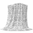 thumbnail image 6 of Boho Gray Flower Blanket Soft Cozy Warm Throw Blanket for Couch, Plush Fuzzy Flannel Fleece Blankets for Sofa, Vintage Farmhouse Leaf Spring Plant Bed Blankets Lightweight Gifts for Women, 30"x40", 6 of 9