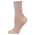 thumbnail image 4 of MeMoi Women's Striped Cuff Heavy Sweater Knit Crew Socks - Womens - Female, One Size, Blush Pink, 4 of 7