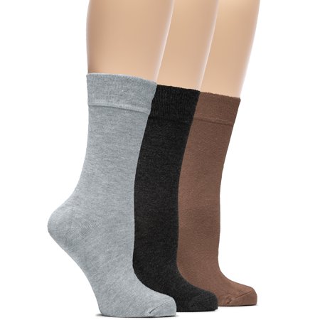 

HUGH UGOLI Womens Soft Bamboo Dress Socks for Business 3 Pairs Blue Curacao Shoe Size: 6-9