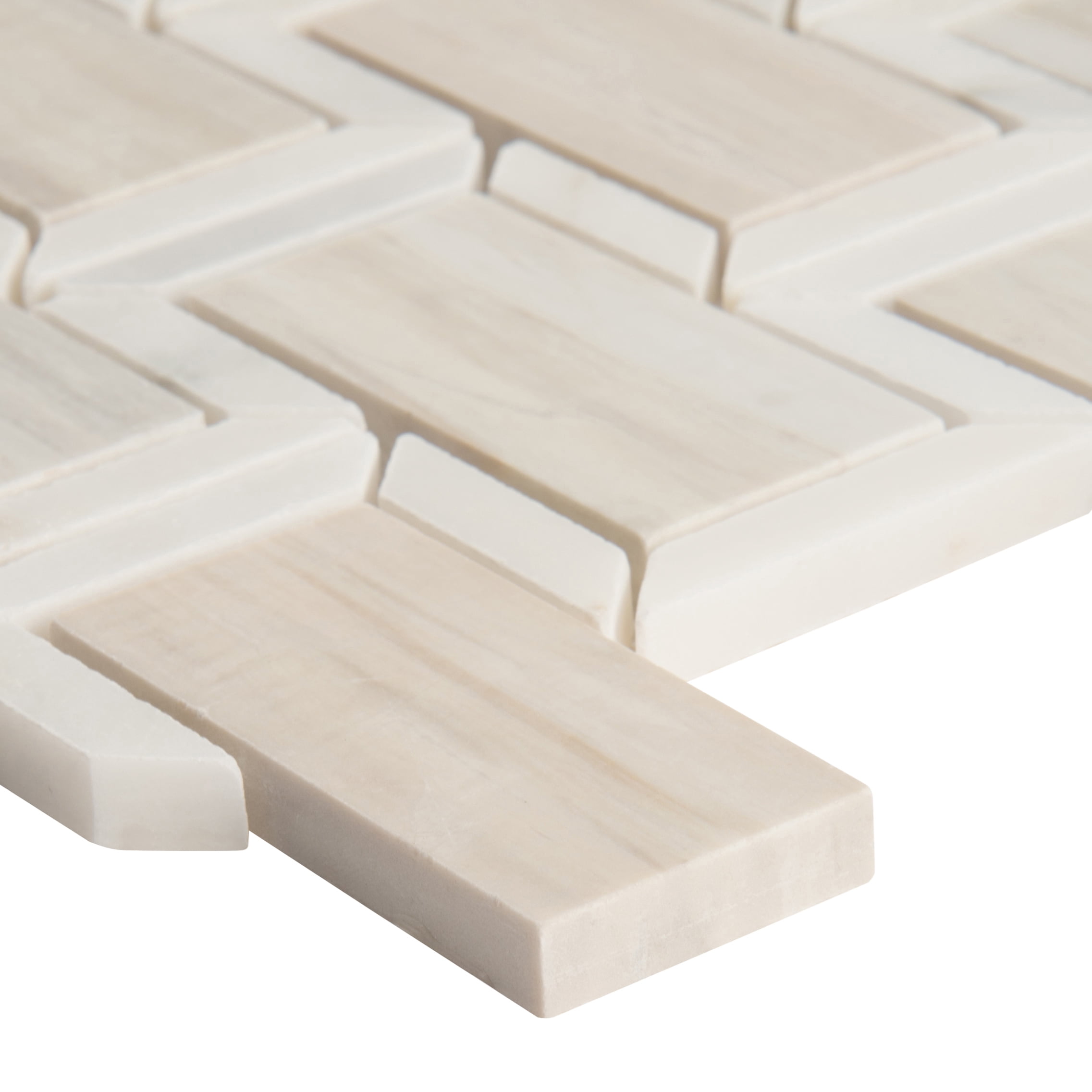 MSI Angora Framework 12 in. x 12 in. x 10mm Polished Marble Mesh-Mounted Mosaic Tile (10 sq. ft. / case)