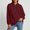Wine, variant on Women's Half Zip Hooded Sweatshirt Long Sleeve Loose Casual Pullover Hoodie with Pockets Solid Color Tops for Autumn Winter Wear White