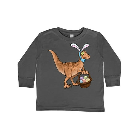 

Inktastic Easter Velociraptor with Bunny Ears Gift Toddler Boy or Toddler Girl Long Sleeve T-Shirt