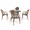Black, variant on DELMANGO 5 Piece Bistro Table Chair Set, Outdoor Wicker Square Table and 4 Armless Dining Chairs for Garden Balcony Porch, Black/White
