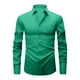 thumbnail image 2 of pstuiky camisas de manga larga para hombre, Camisa informal de color liso con botones, manga larga, cuello vuelto, transpirable y elástica para hombre Tops de hombre l, 2 of 5