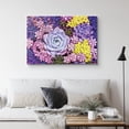 thumbnail image 3 of IDEA4WALL Canvas Wall Art Bouquet of Yellow, Purple, Pink and Violet Small Echeveria Cactus Botanical Succulent Digital Art Realism Farmhouse/Country for Living Room, Bedroom, Office - 12"x18", 3 of 5