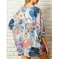 thumbnail image 3 of Kimono en Mousseline à Fleurs pour Femmes, Cardigan de Plage, Couvre-Maillot de Bain, Robe Courte, 3 of 5