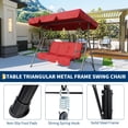 thumbnail image 6 of Accreate 3 Person Patio Swing Chair with Canopy for Porch, Convertible Canopy Hanging Glider Lounge Chair, Patio Swingwith Adjustable Tilt Shade, 6 of 9