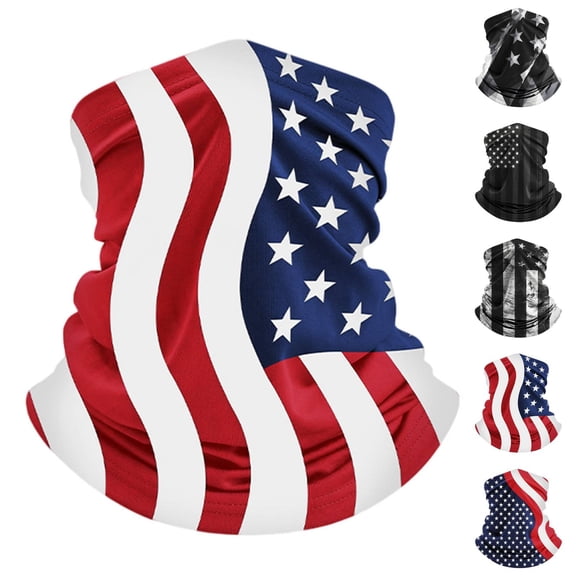 AWASD USA Flag Neck Gaiter Face Masks for Men Women Star Stripe Print Breathable Summer Cooling Neck Gaiter UV Face Mask Sun Protection Neck Gaiter One Size Red