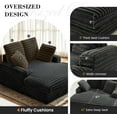thumbnail image 5 of Oversized Chaise Lounge Chair Indoor, Upholstered Sofa Bed with Throw Pillows and Armrests, Sleeper Chair for Living Room, Bedroom, 5 of 7