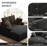 LUMIHO Oversized Chaise Lounge Indoor Sofa Bed with Throw Pillows ...