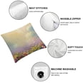 thumbnail image 4 of BANET  Flower Throw Pillow Cushion Cover, Bed with Different Blossom Types Fresh Flowers Romantic Garden Hand Drawn Artwork, Decorative Rectangle Accent Pillow Case 20x20in, 4 of 5