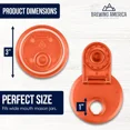 thumbnail image 3 of Wide Mouth Plastic Leak Proof Flip Cap Tangerine Orange Mason Jar Lids 4 Count, 3 of 10