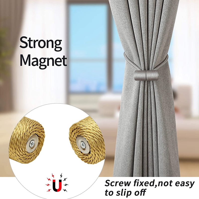 Geieold 6PCS Magnetic Curtain Tiebacks with Strong Braided Rope, Suitable  for Various Curtains of Home and Office -White - Walmart.com