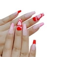 thumbnail image 4 of French Red Heart False Nails 24 On Gel Jelly Removable Nails Easy to Apply Reusable Manicure Kit, 4 of 6