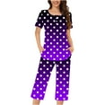 thumbnail image 1 of Tidyack,2PC Women's Neck Lace Splicing, Solid Color Loungewear Set, Spacious Pockets + Short Sleeve Design, Soft Fabric, For Home Relaxation, Sleepwear Pajamas, Casual Wear, Daily Comfort, 1 of 4