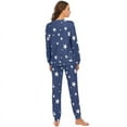thumbnail image 3 of Womens Pajama Set Long Sleeve Sleepwear Star Print Nightwear Soft Pjs Lounge Sets with Pockets, 3 of 9
