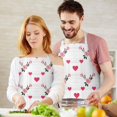 thumbnail image 3 of Pioneer Flower Floral Print Pattern Apron for Women and Men, Cotton Linen Waterproof with Pockets, Adjustable, 33x27 Inch for Kitchen, Gardening, BBQ, Salon, 3 of 6