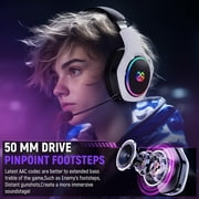 2.4GHz Wireless Gaming Headset for PS4, PS5, PC, 40Hr+ Bluetooth 5.3 Wireless Headphones with 360°Adjustable ENC Mic, Gaming Headphones for Switch, Phone