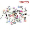 thumbnail image 2 of 10/30/50PCS 16G Ball Lip Rings Labret Bars Stainless Steel Stud Body Piercing, 2 of 6
