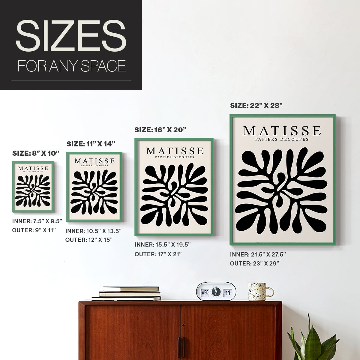 Matisse CXLIII Framed Print in Green Solid Wood 8 x 10 Framed Print