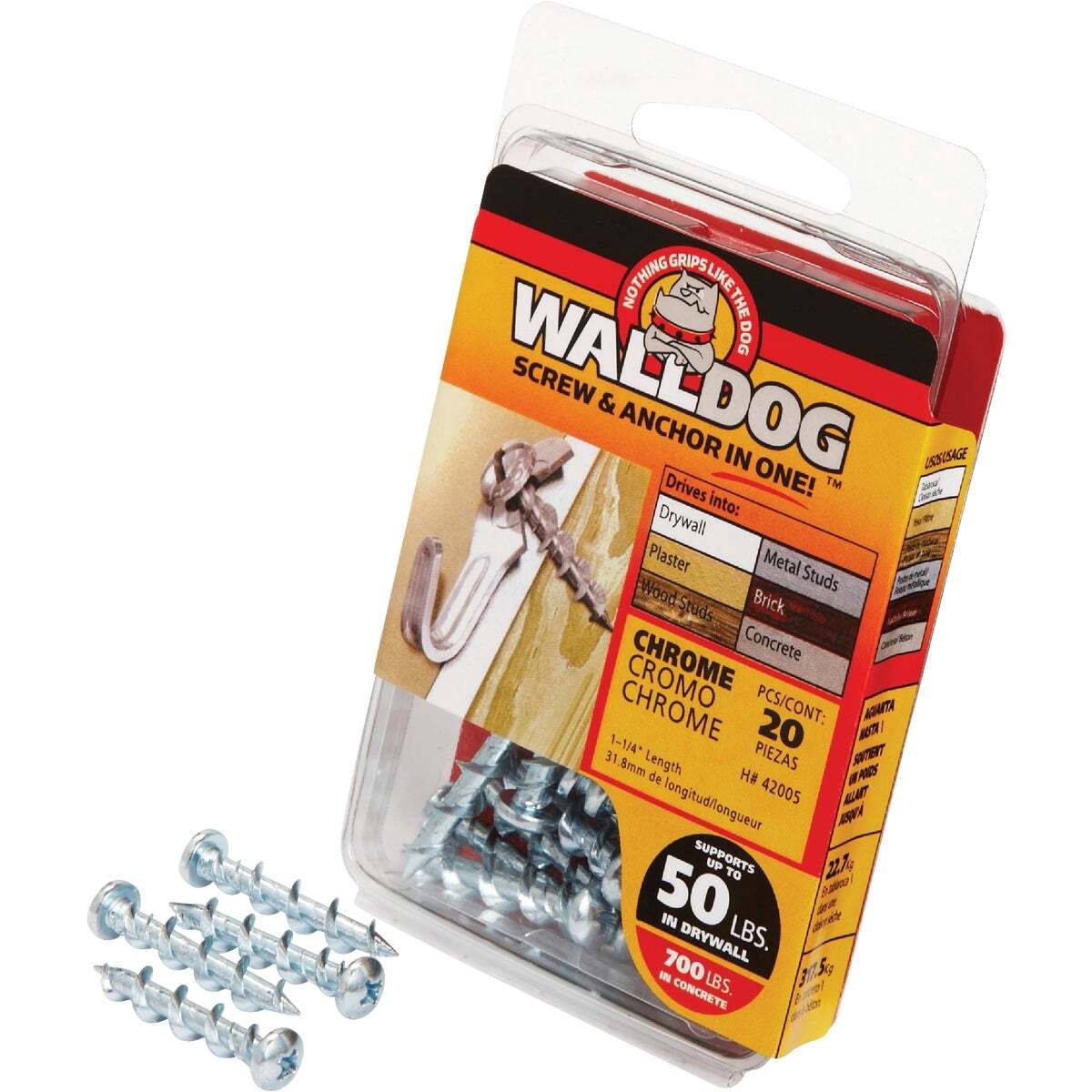Borefast 5037080 0.18 x 1.5 in. Steel Pan Head Screw & Anchor, Silver - 25 Piece - Pack of 5