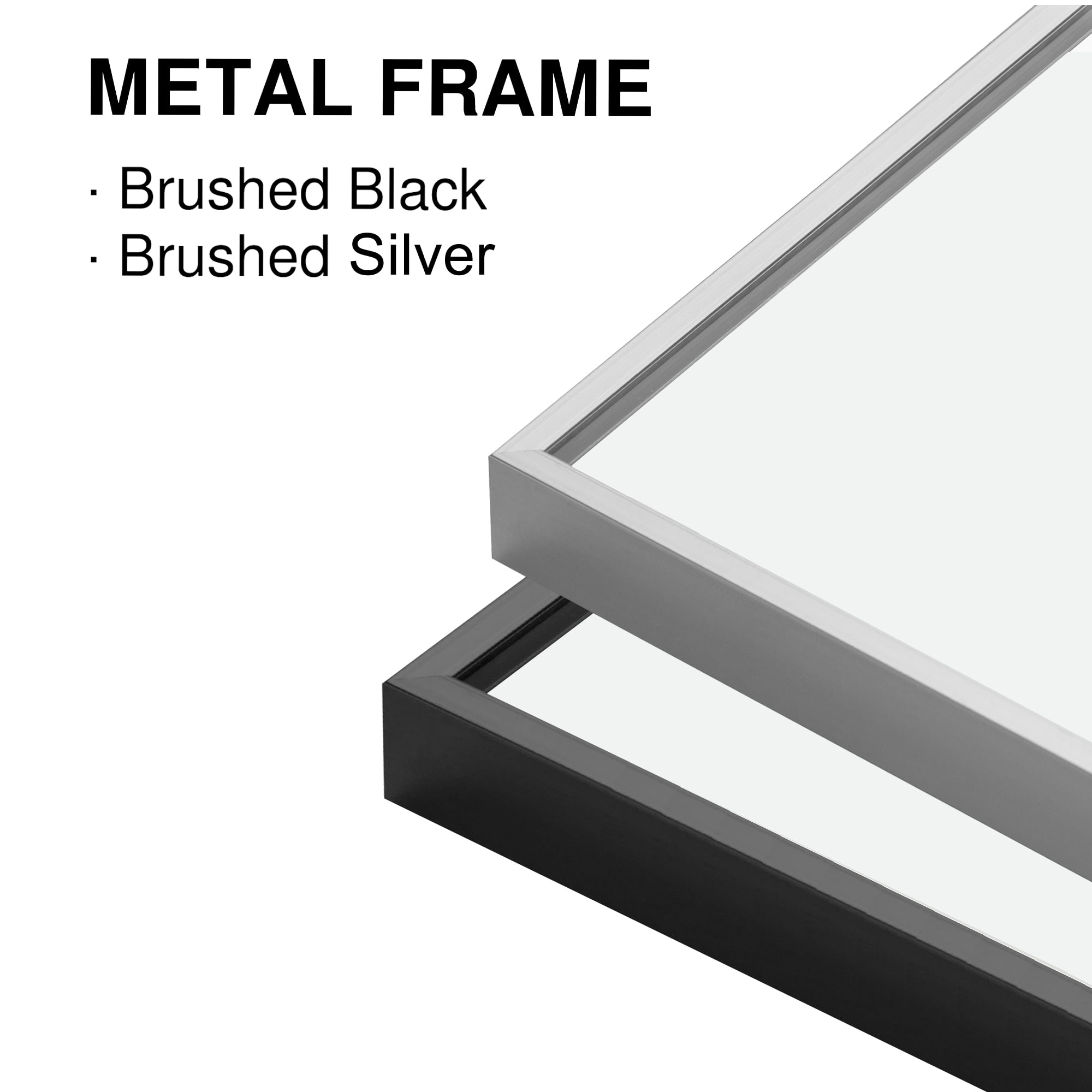 MAYEERTY 70.9x33.9x0.6in Aluminum Alloy Thin-Edged Right-Angle Rectangular Black Full-Length Mirror No Stand