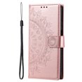 thumbnail image 4 of Wallet Case Compatible with Samsung Galaxy S24 Ultra PU Leather, Mandala Flower Floral Embossed Stand Feature with Wrist Strap and 3-Slots ID & Credit Cards Pocket Magnetic Clasps - Rosegold, 4 of 7