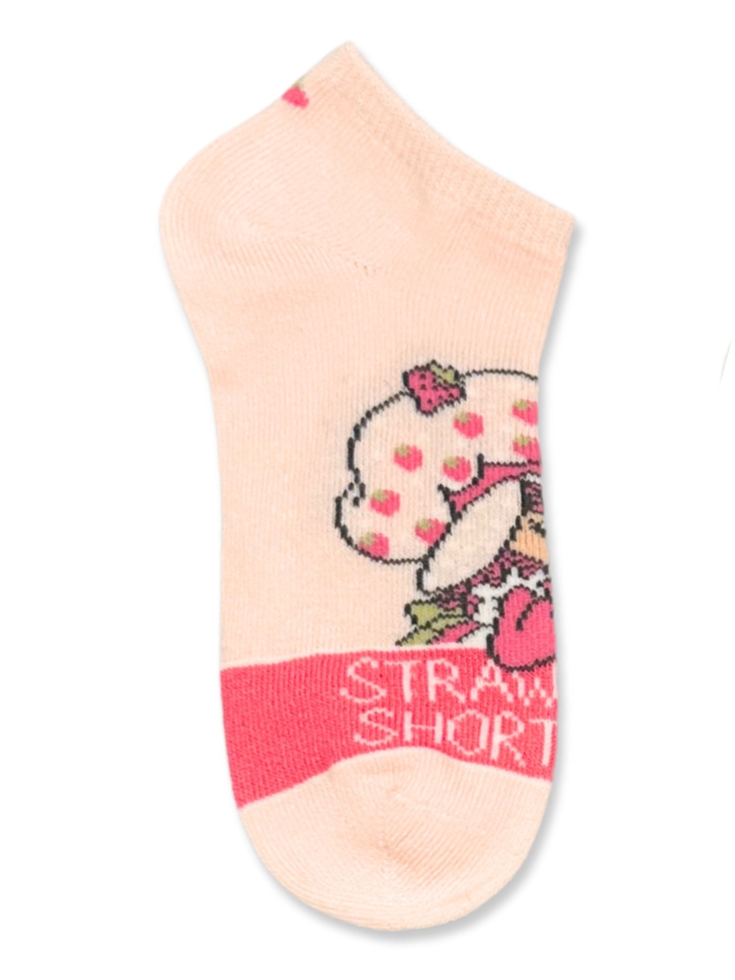 Strawberry Shortcake Girls No-Show Socks, 5-Pack, Sizes S/M-M/L