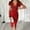 Wine, variant on Xihbxyly Women's Dresses Oversized Solid Color Off the Shoulder Dresses Side Slit Cocktail-Length Dress Quick Dry Slim Fit Short Sleeve Sundresses