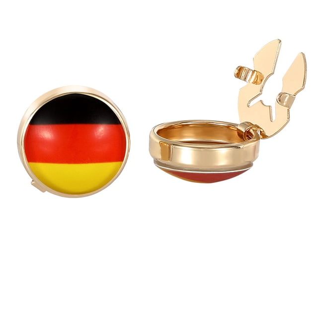 Gemelos con la bandera alemana para hombre, gemelos esmaltados, 6,8 g